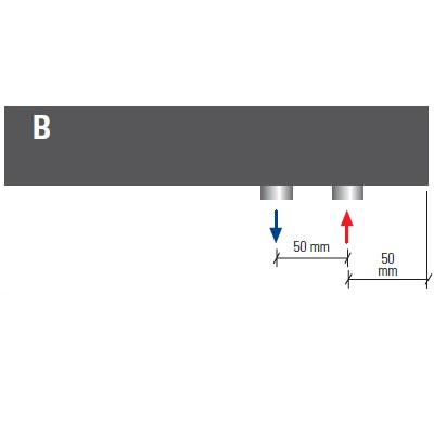 B Anschluss unten rechts 50mm