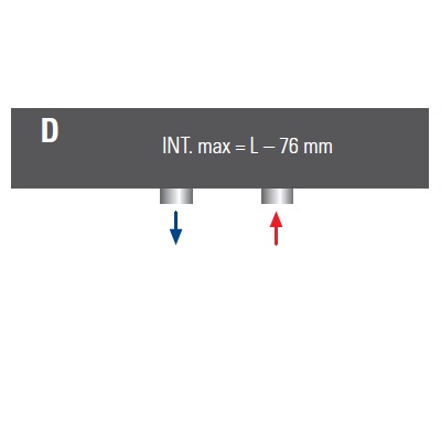 D Anschluss von unten max. 350/450mm