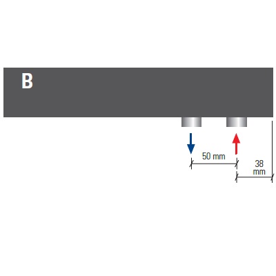 B Anschluss unten rechts 50mm