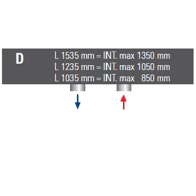 D Anschluss von unten max. 350/450mm