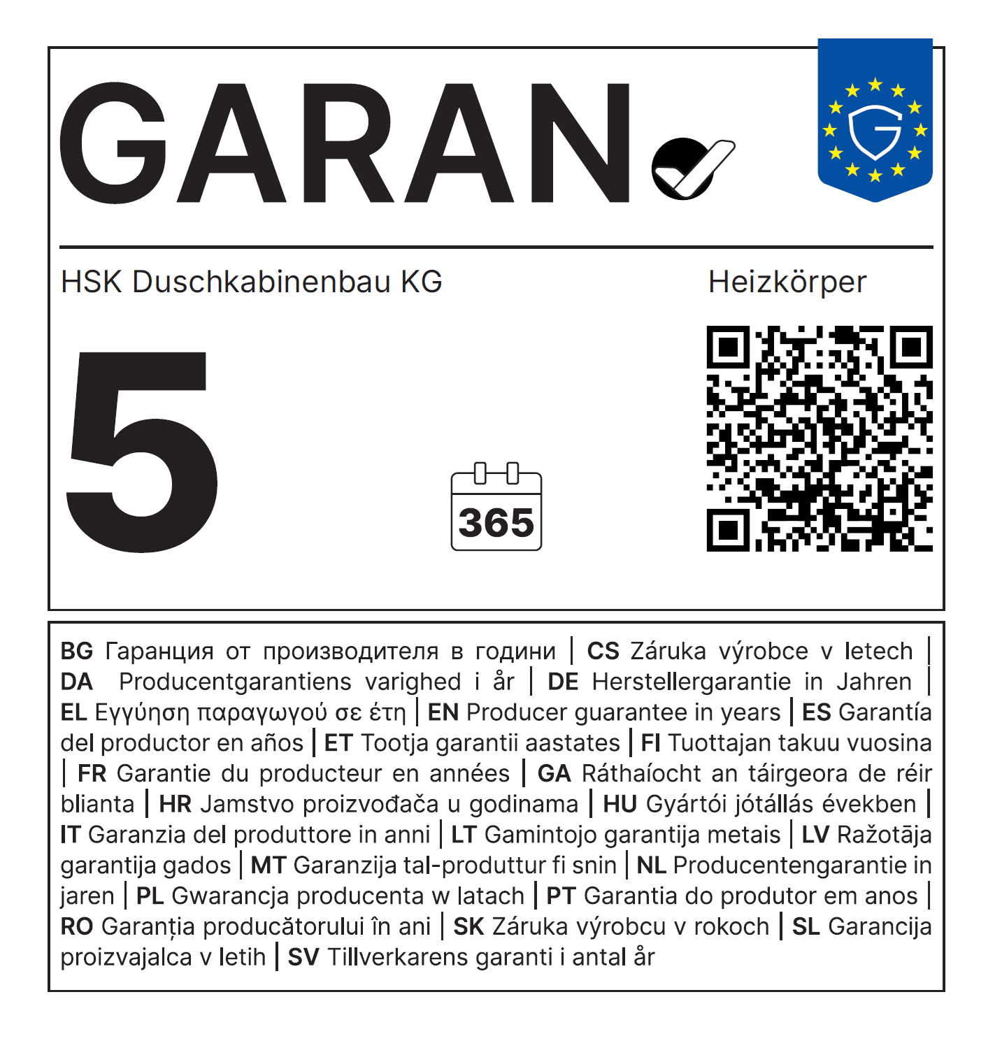 Garantie – HSK Softcube Plus Badheizkörper, Handtuchtrockner, Röhrenheizkörper, 2 Größen, viele Farben
