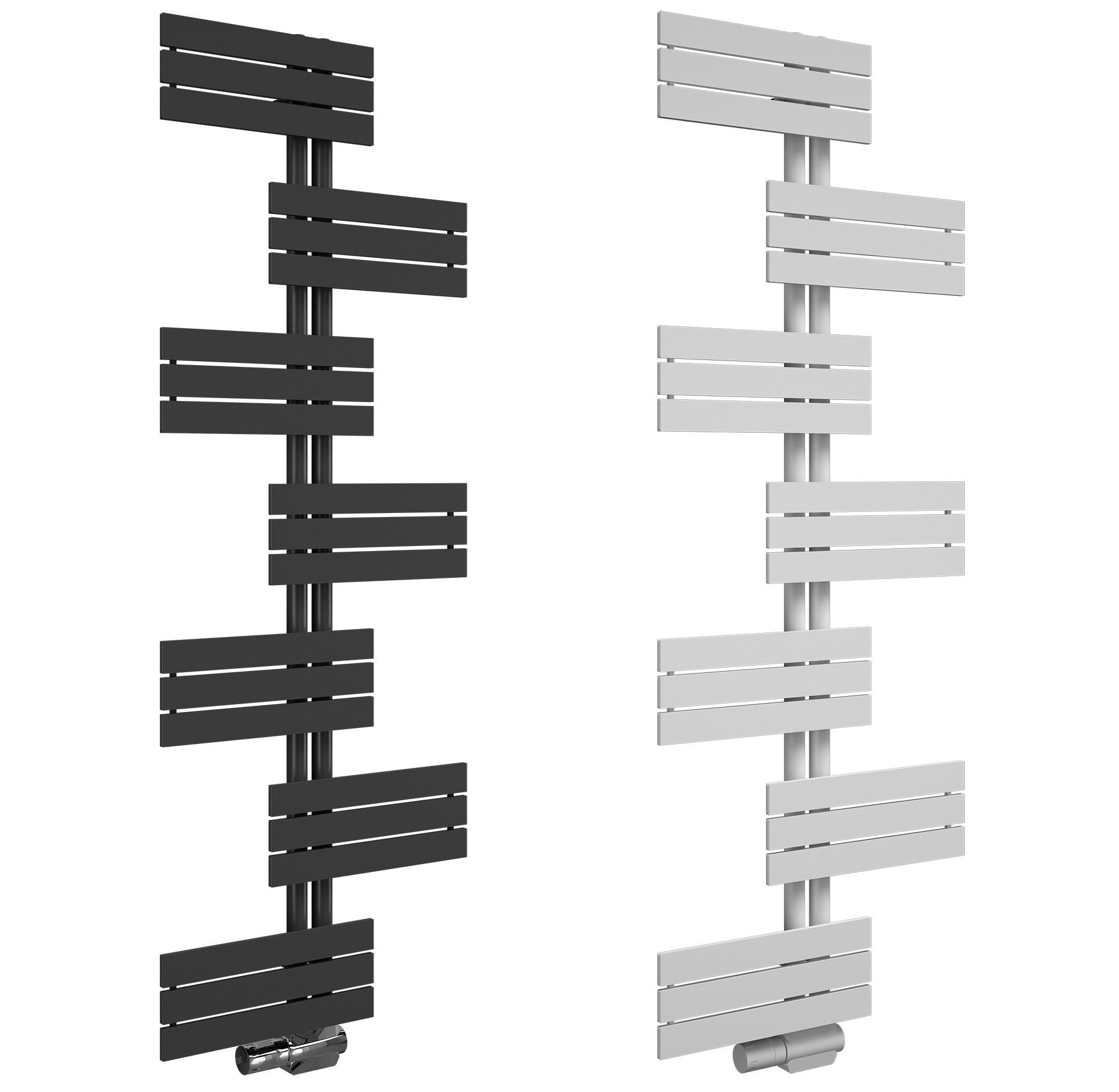 Design Badheizkörper, Paneelheizkörper Neckar Premium, vertikal mit Mittelanschluss weiß & anthrazit
