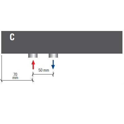 C Anschluss unten links 50mm